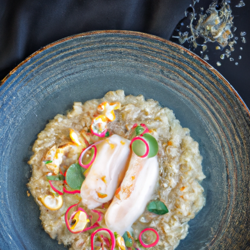 Quinoa façon risotto, radis cuits et carpaccio de céleri mariné