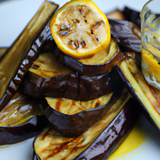 Aubergines grillées au citron