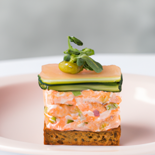 Croquant de Brick au Tartare de Saumon Gravlax et Crème d'Avocat