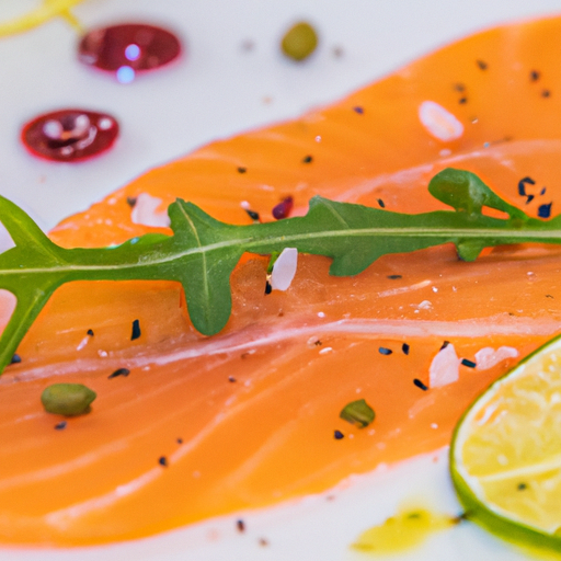 Carpaccio de saumon mariné aux agrumes et épices