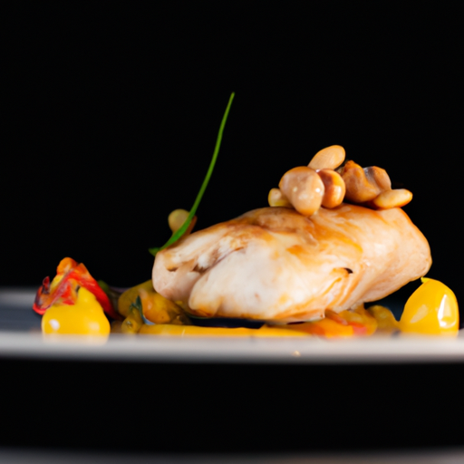 Filet poulet basse température, tomate fondante nuoc gingembre esprit végétal
