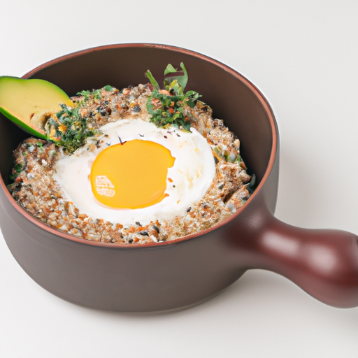 Duo terre-mer au quinoa, avocat frais et œuf poché