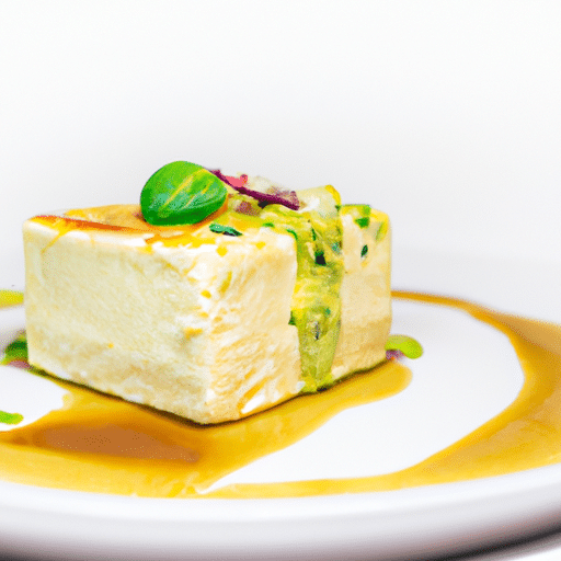 Flan moelleux courgette-tofu basse température sur riz parfumé et coulis vert