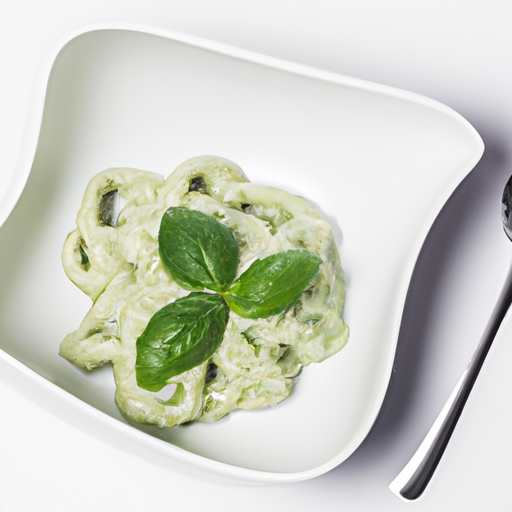Pâtes fraîches, gelée de pesto et mousse de mozzarella