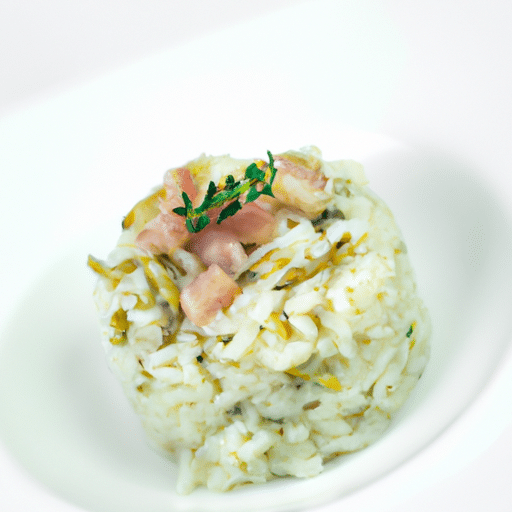 Riz crémeux aux herbes de Provence et lardons sautés