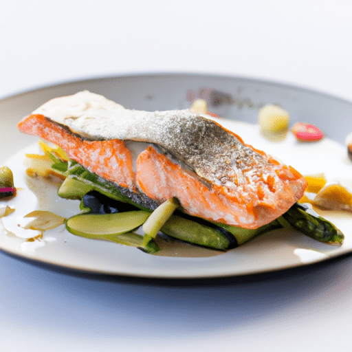 Saumon à la plancha, légumes primeurs et pommes grenailles