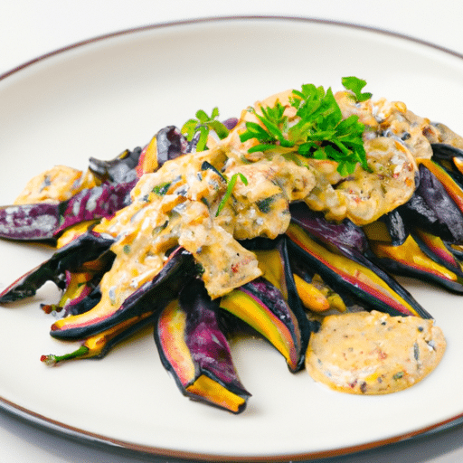 Aubergine snackée et sauce beurre de cacahuète maison