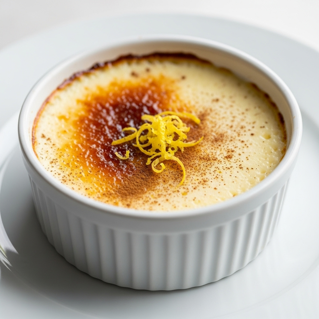 Crème catalane traditionnelle infusée aux zestes de citron et cannelle