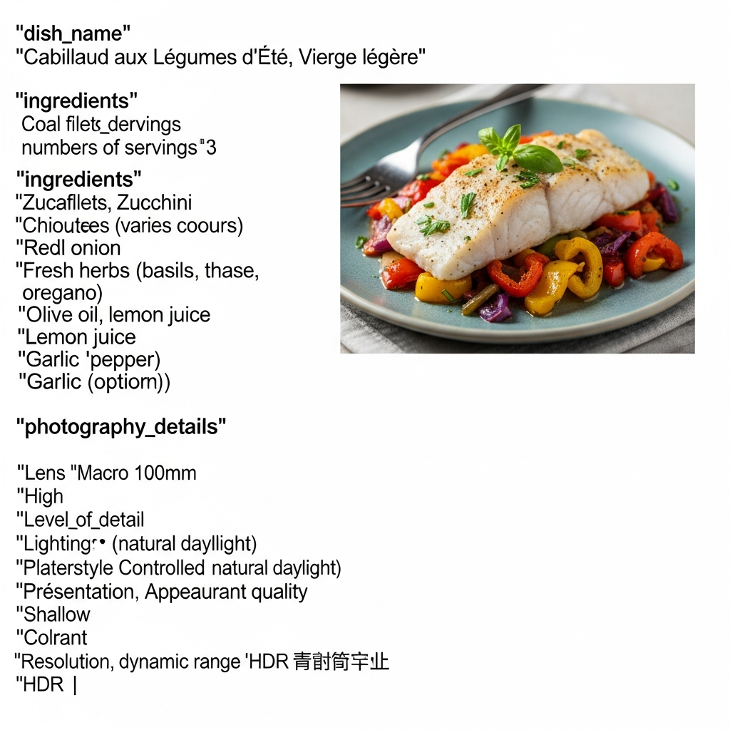 Cabillaud aux Légumes d'Été, Vierge légère