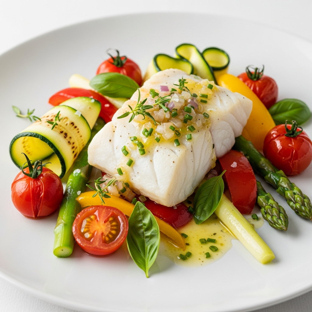 Cabillaud aux Légumes d'Été, Vierge légère